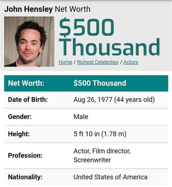 John Hensley Net Worth | Celebrity Net Worth