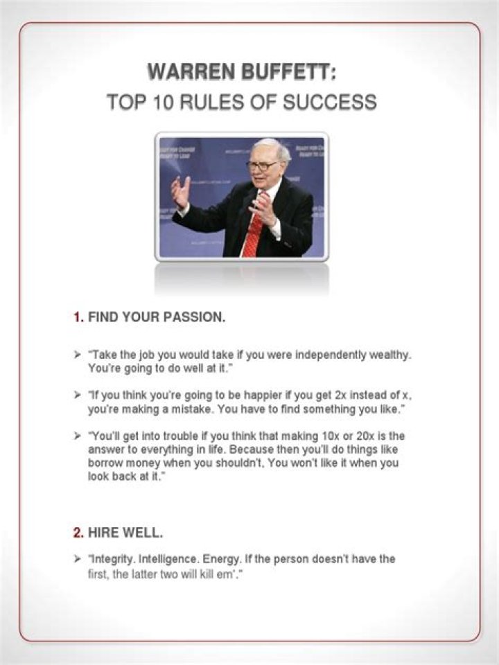 Six Of Warren Buffett's Rules To Live By That Can Help Make Your Business – And Life – A Success